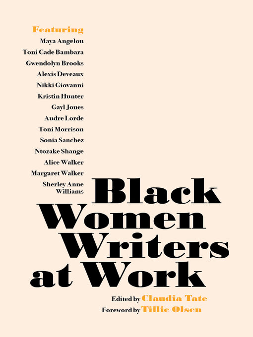 Title details for Black Women Writers at Work by Claudia Tate - Wait list